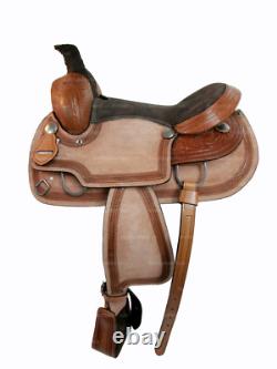 Western Saddle Used Pleasure Roping Horse Trail Tooled Leather Tack 15 16 17 18