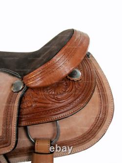 Western Saddle Used Pleasure Roping Horse Trail Tooled Leather Tack 15 16 17 18
