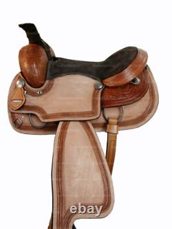 Western Saddle Used Pleasure Roping Horse Trail Tooled Leather Tack 15 16 17 18