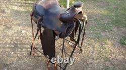 Western Saddle Vintage Bonanza Big Horn 15 Ranch Well Used, Lasting Well