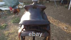 Western Saddle Vintage Bonanza Big Horn 15 Ranch Well Used, Lasting Well