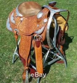 Western Show Saddle Broken Horn. Full silver Brest collar, silver stirrups