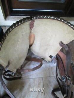 Western Show Saddle Silver Trimed & Tooled Leather Burbank Saddlery Ohio USA