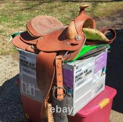 Western Star Saddle Shop 16in Brown Leather Pleasure Trail Saddle 2100 16