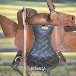 Western Style Riding Saddle, Leather & Sheepskin, C. Anderson Performance Cinch