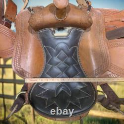 Western Style Riding Saddle, Leather & Sheepskin, C. Anderson Performance Cinch