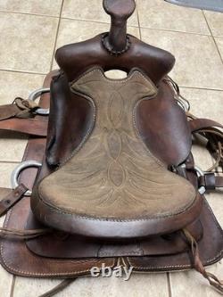 Western Style Saddle 15 Inch Brown Leather