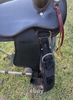 Western Synthetic Saddle 17 Seat Pleasure Trail Horse Tack Cordura Riding Good