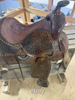 Western Tooled Pleasure Saddle with Padded Seat 14.5 -offers Accepted