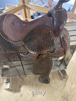 Western Tooled Pleasure Saddle with Padded Seat 14.5 -offers Accepted