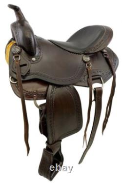 Western Trail Pleasure Saddle with Half Moon Tooling Smooth Seat 16 NEW