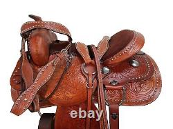 Western Trail Saddle 15 16 17 18 Pleasure Horse Floral Tooled Used Leather Tack