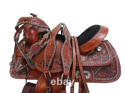 Western Trail Saddle Comfy Pleasure Tooled Used Leather Tack Set 18 17 16 15