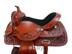Western Trail Saddle Comfy Pleasure Tooled Used Leather Tack Set 18 17 16 15