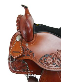 Western Trail Saddle Comfy Pleasure Tooled Used Leather Tack Set 18 17 16 15