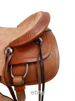 Western Trail Saddle Hard Seat Rough Out Leather Pleasure Used Set 15 16 17 18