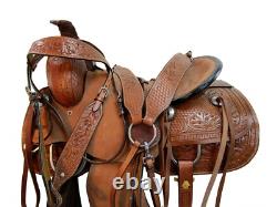 Western Trail Saddle Hard Seat Rough Out Pleasure Trail Used Tack 15 16 17 18