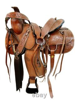 Western Trail Saddle Hard Seat Rough Out Pleasure Trail Used Tack 15 16 17 18