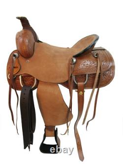 Western Trail Saddle Hard Seat Rough Out Pleasure Trail Used Tack 15 16 17 18