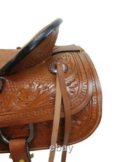 Western Trail Saddle Hard Seat Rough Out Pleasure Trail Used Tack 15 16 17 18