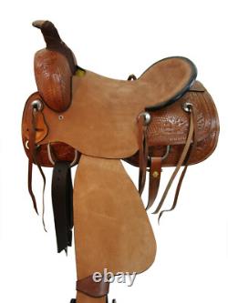 Western Trail Saddle Hard Seat Rough Out Pleasure Trail Used Tack 15 16 17 18