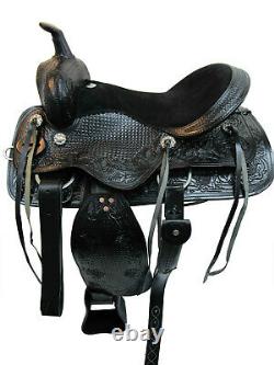 Western Trail Saddle Horse Pleasure 15 16 17 18 Tooled Leather Used Tack Set