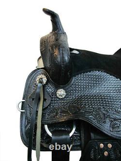 Western Trail Saddle Horse Pleasure 15 16 17 18 Tooled Leather Used Tack Set