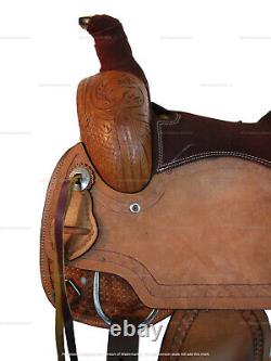 Western Trail Saddle Horse Pleasure Floral Tooled Leather Used Tack 15 16 17 18