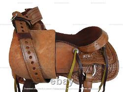 Western Trail Saddle Horse Pleasure Floral Tooled Leather Used Tack 15 16 17 18