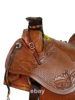 Western Trail Saddle Horse Pleasure Horse Used Brown Leather Tack 15 16 17 18