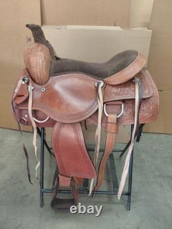 Western Trail Saddle Horse Pleasure Tooled Leather Basket Used Tack Set 16