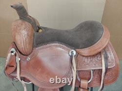 Western Trail Saddle Horse Pleasure Tooled Leather Basket Used Tack Set 16