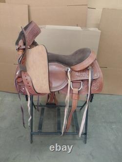 Western Trail Saddle Horse Pleasure Tooled Leather Basket Used Tack Set 16