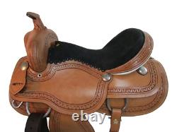 Western Trail Saddle Horse Pleasure Tooled Leather Tack Set 15 16 17 18