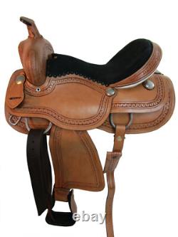 Western Trail Saddle Horse Pleasure Tooled Leather Tack Set 15 16 17 18
