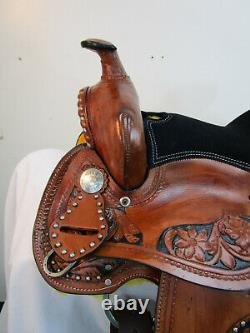 Western Trail Saddle Kids Youth Pony Pleasure Tooled Leather Used Tack 10 12 13