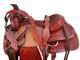 Western Trail Saddle Used Leather Horse Pleasure Tooled Tack Set 15 16 17 18