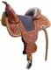 Western Treeless Barrel Racing Trail Saddle Hand Tooled Brown Leather All Sizes