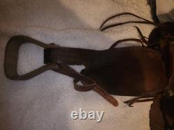 Western Vintage Saddle Leather Horse Rider Used Movie Prop Country Cowboy Pony