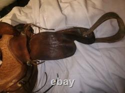 Western Vintage Saddle Leather Horse Rider Used Movie Prop Country Cowboy Pony
