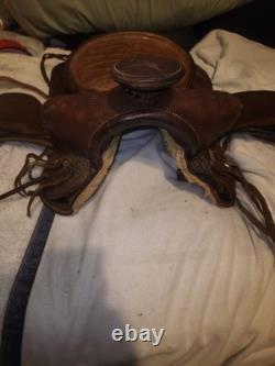 Western Vintage Saddle Leather Horse Rider Used Movie Prop Country Cowboy Pony