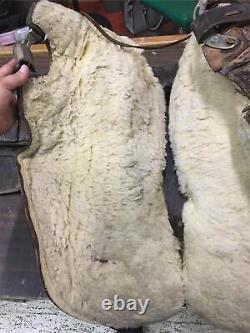 Western Vtg Riding Tooled Seat Brown Leather Horse Saddle 16' Braided Stirrups