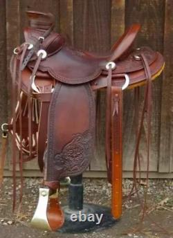 Western Wade Tree Leather Saddle 10-18 Hand-Tooled Free Tack Set & Postage