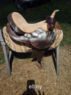 Western barrel racing saddle Lamb saddle co. 16