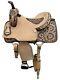 Western Roper Saddle Natural And Brown Color Leather With Hand Carbine Tooled