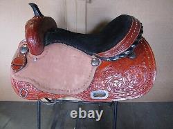 Western saddle barrel racing horse pleasure trail used leather horse tack set 16
