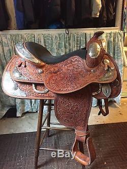 Western saddle silver show Hereford by Tex Tan, 16
