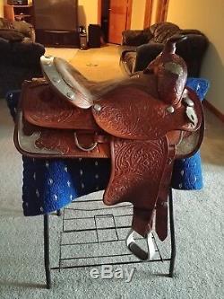 Western show saddle 16 with matching Blanket And Shirt XS