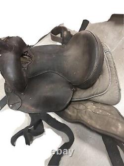 Western style leather horse saddle