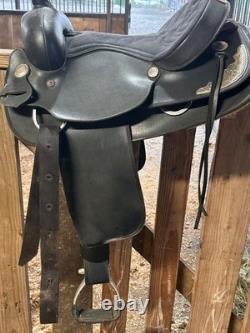 Wintec western 15 saddle fqhb black with silver